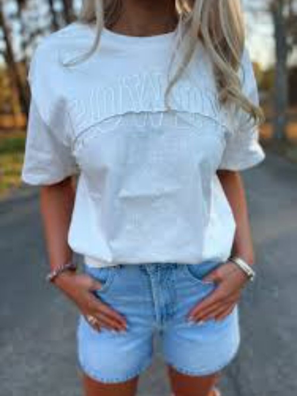 NWT Blue b.Howdy WildHeart Embroidered Western Tee Neutral Cowgirl Boho